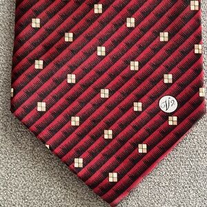 Versace V2 Classic Elegant Red Striped Tie 100% Silk